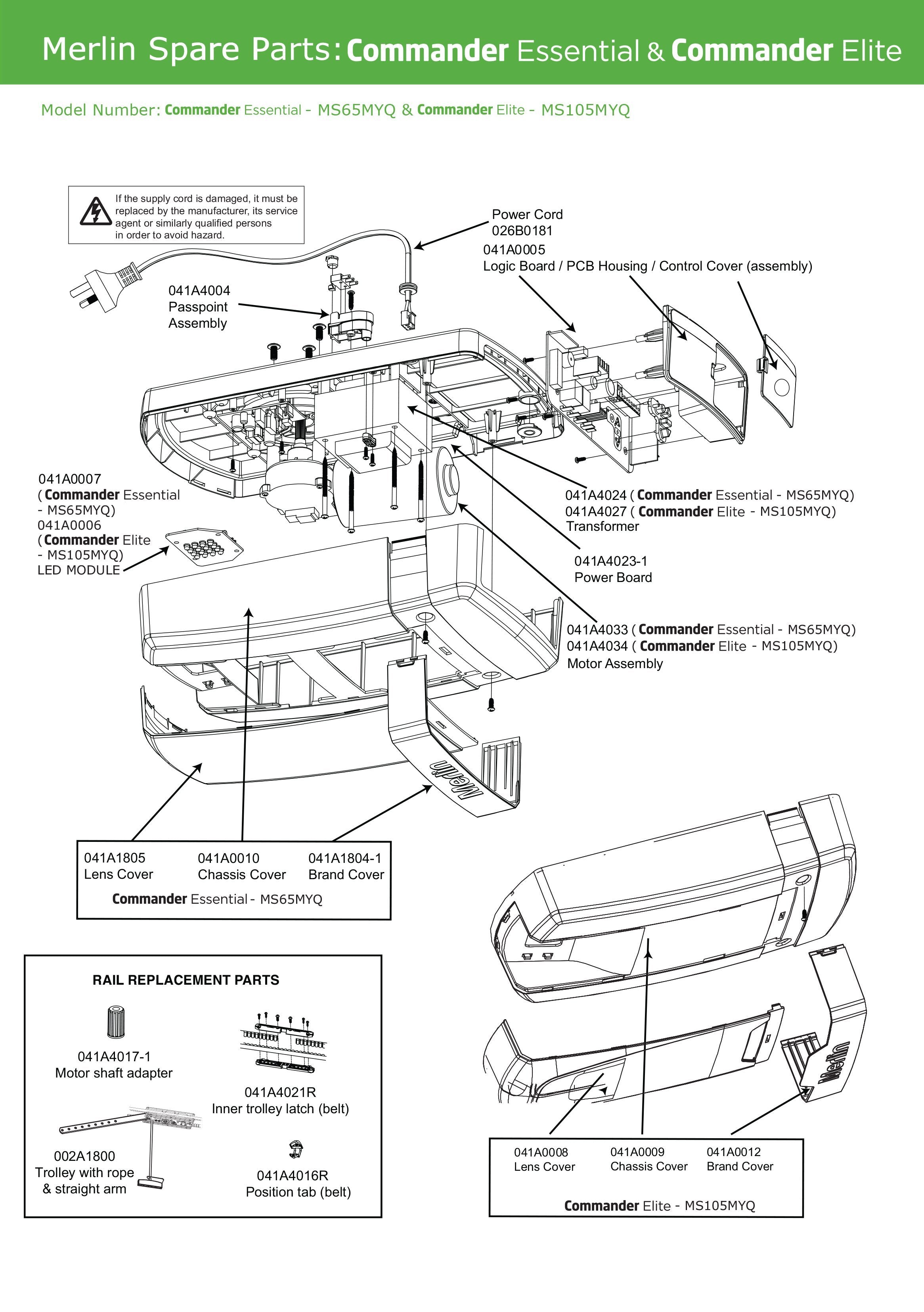 Genuine Merlin Brand Cover Commander Elite (MS105MYQ) | Remote Pro